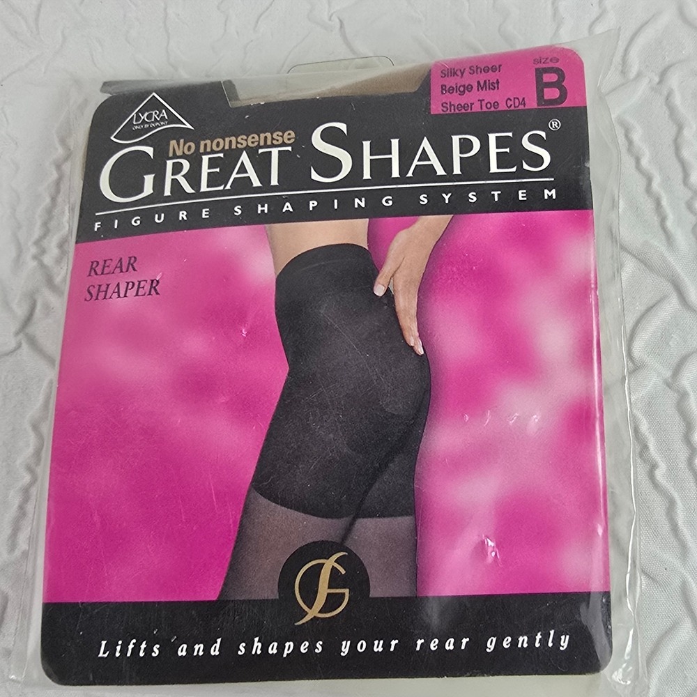 No Nonsense Great Shapes Pantyhose Women Size B Beige Mist Rear Shaper Sheer CD4